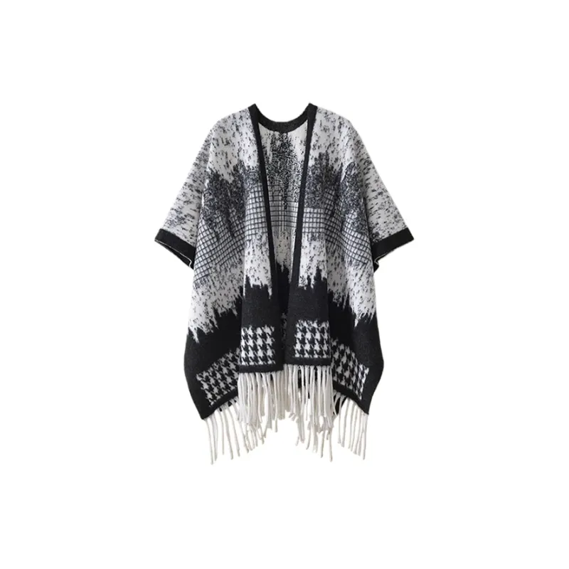 CARTELO Polyester Shawls Unisex Black/Brown-0