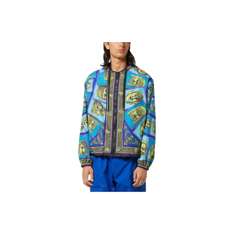 VERSACE Le Maschere Windbreaker Jacket 'Acid Green/Teal'-1