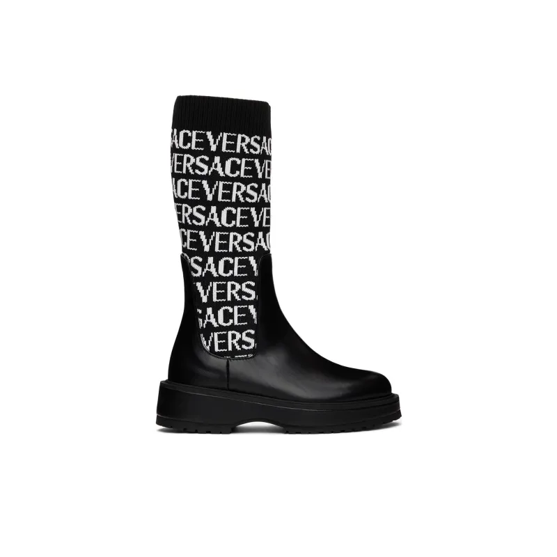VERSACE Crew Knee-high Boots Black Kids'-1
