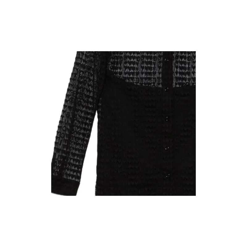 GUCCI Long Sleeve Lace Shirt Black-1