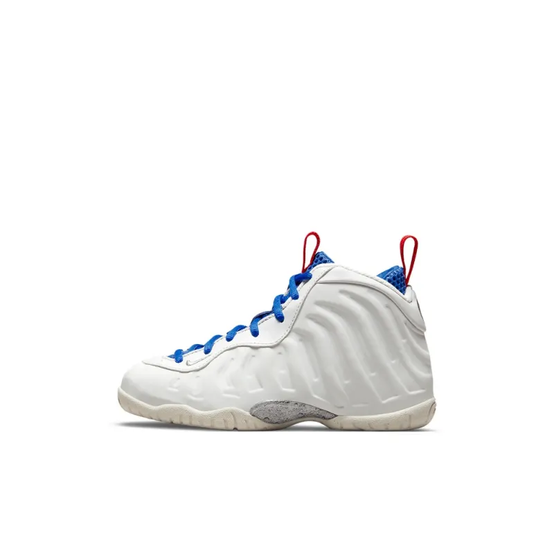 Nike Foamposite One Little Posite Oneb Mid-Top Vintage Basketball Shoes White Blue Red Children Aged 3-7 Years Old-0