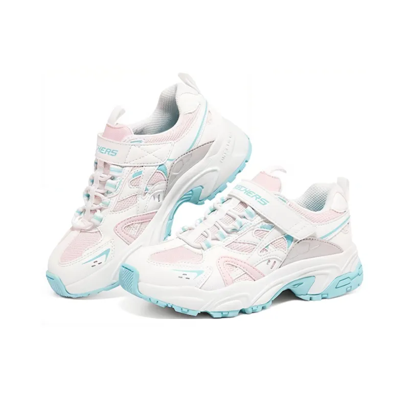 Skechers Stamina Series Slip Resistant Cushioning Abrasion Resistant Kids Lifestyle Shoes White Pink Teenagers-2