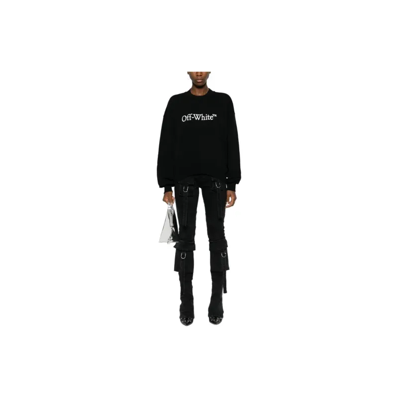 OFF WHITE Bookish Crewneck Drop Shoulder Sweatshirt-1