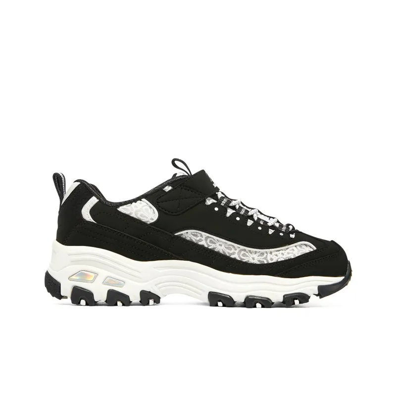 Skechers D'LITES Series Cushioning Anti-Slip And Wear-Resistant Kids Lifestyle Shoes Black White Teenagers-1
