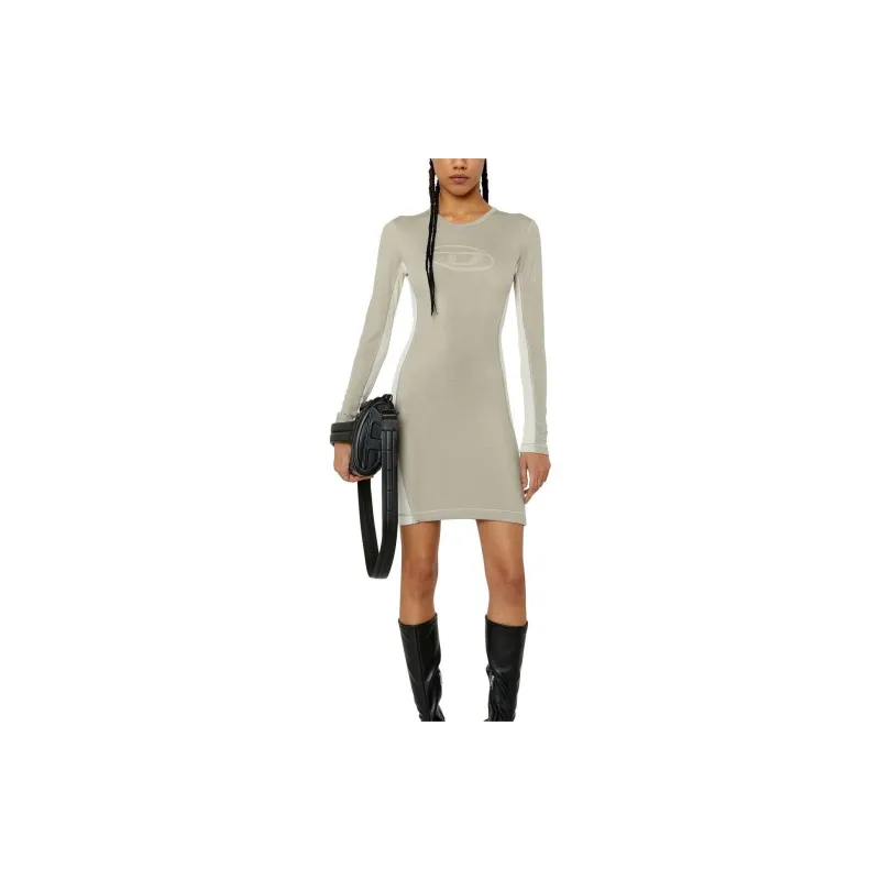 DIESEL Long Sleeved Dress Women's Light Gray-1