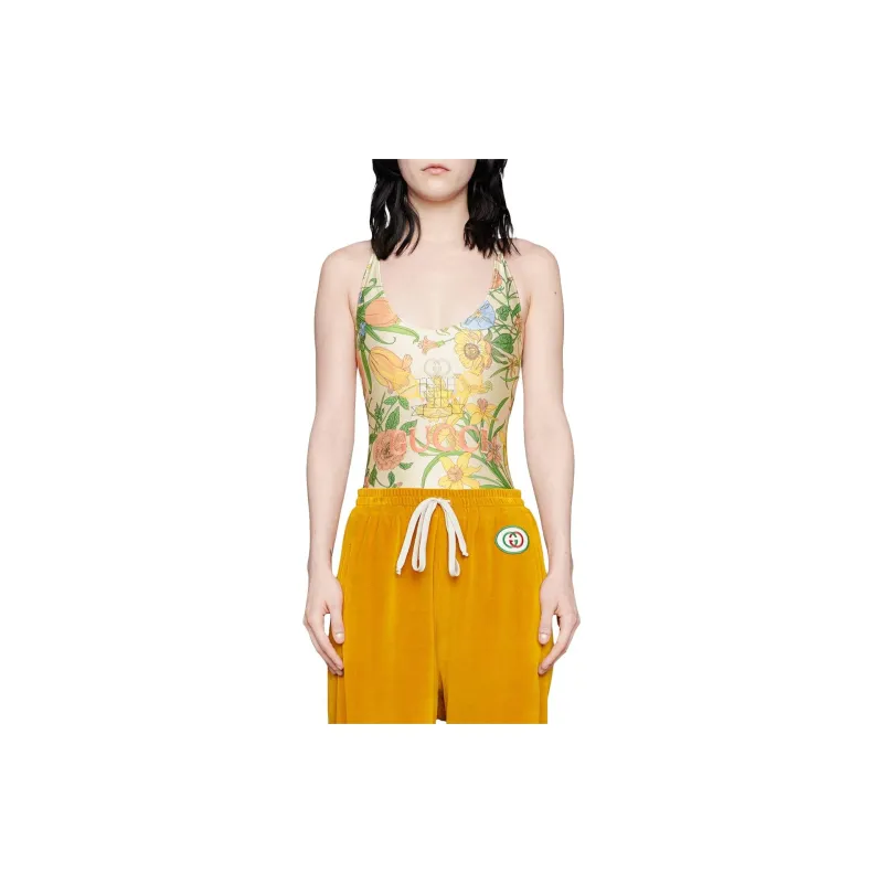 GUCCI SS23 One-piece Swimsuit Women's Yellow-1