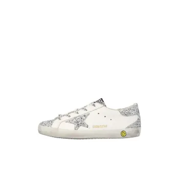 Golden Goose Super Star Low Top Kids' Skateboarding Shoes Silver White Kids'