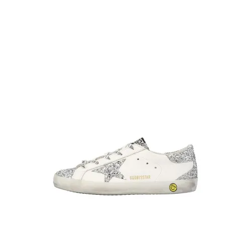 Golden Goose Super Star Low Top Kids' Skateboarding Shoes Silver White Kids'