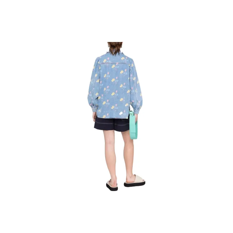 GANNI Shirts Women's Blue-2
