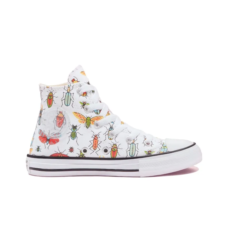 Converse Chuck Taylor All Star Anti Slip Wear Resistant High Top Kids Canvas Shoes White Black Teenagers-1