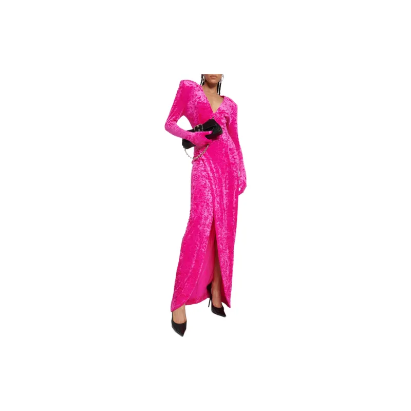 Vetements Evening Velvet Dynasty Dress With Gloves 'Pink'-1