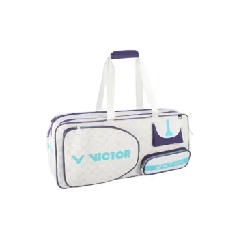 VICTOR PU Polyurethane Portable Gym Bag Medium Size Unisex Bright White & Purple