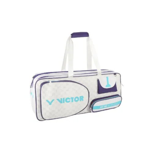 VICTOR PU Polyurethane Portable Gym Bag Medium Size Unisex Bright White & Purple