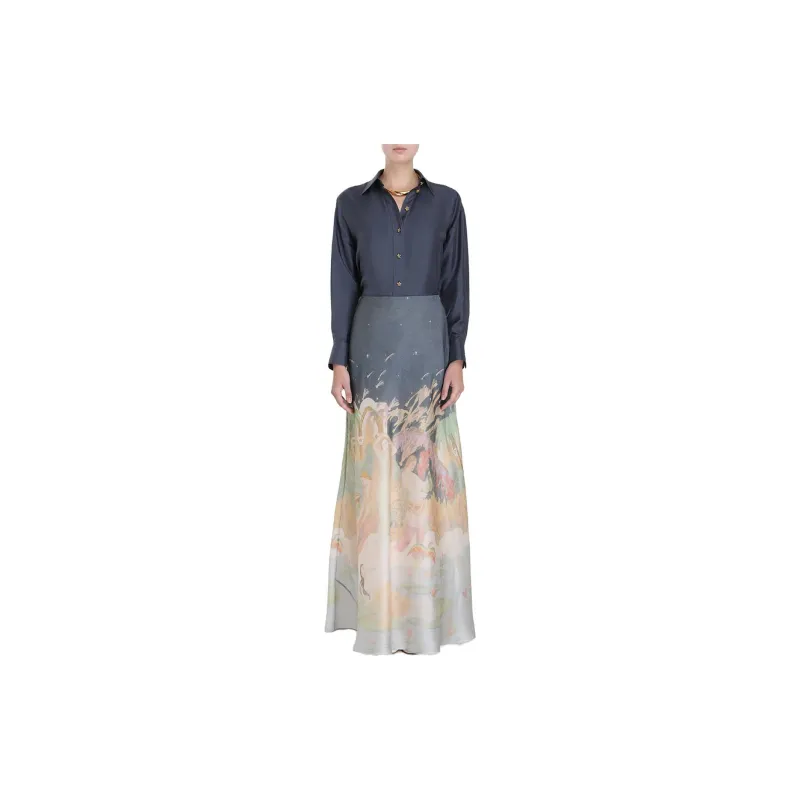 Zimmermann Lyrical Bias Flared Maxi Skirt-1