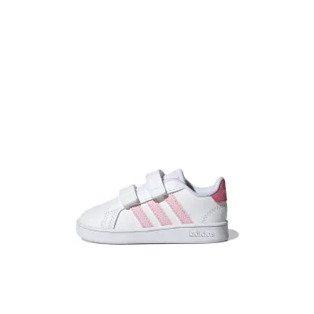 Adidas Neo GRAND COURT Lightweight And Wear resistant Low Top Skateboard Shoes Pink White Infant And Toddler