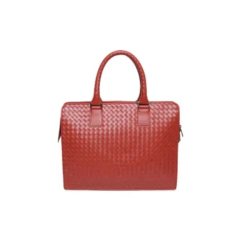 Bottega Veneta Leather Handbag Medium Size Men's Red