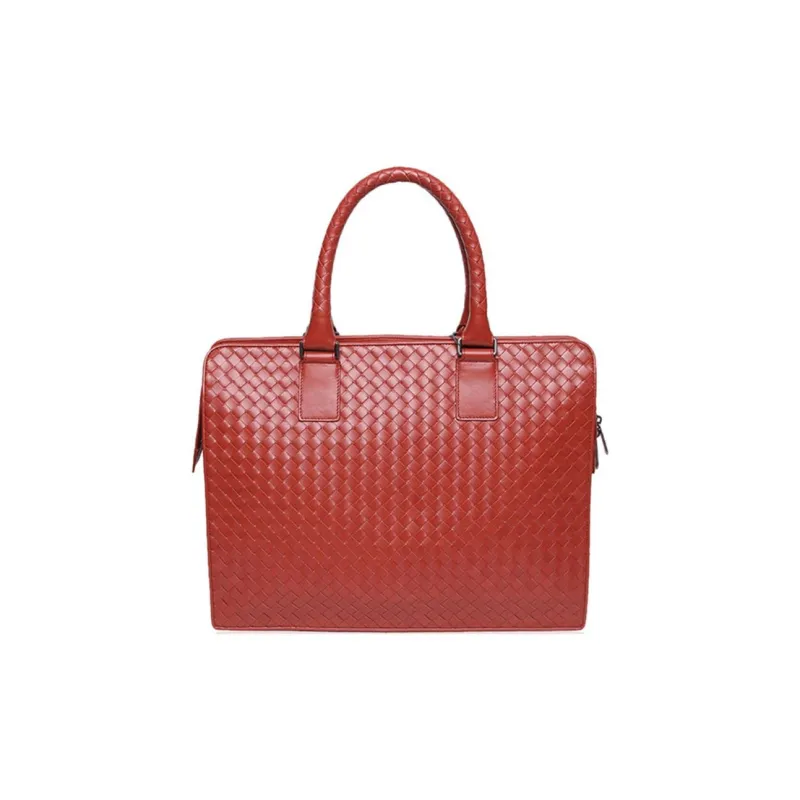 Bottega Veneta Leather Handbag Medium Size Men's Red-0