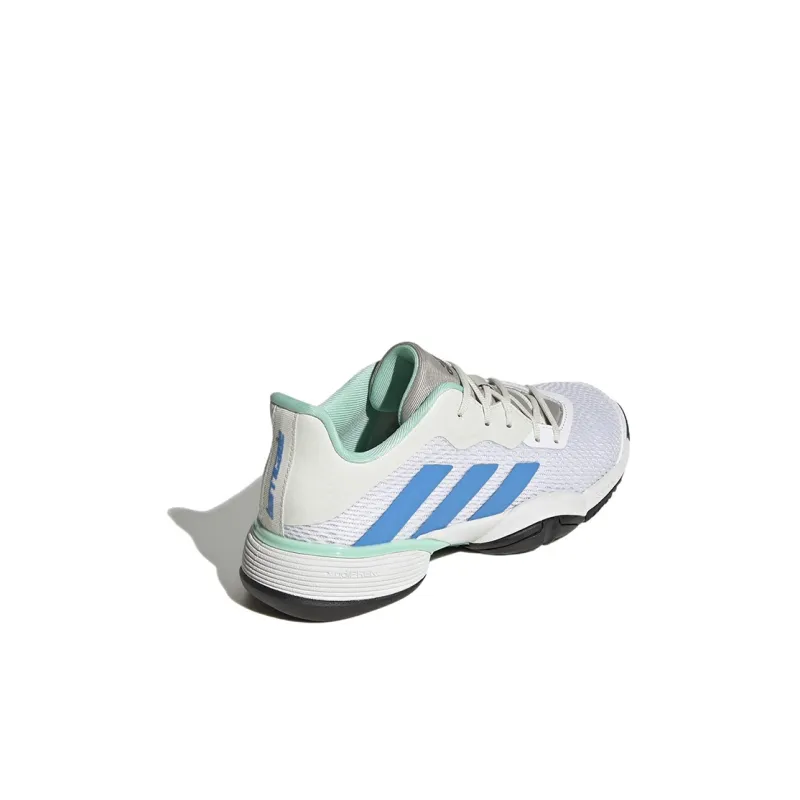 Adidas Barricade Tennis K Anti Slip Wear Resistant Low Top Kids' Training Shoes White Blue Kids'-3
