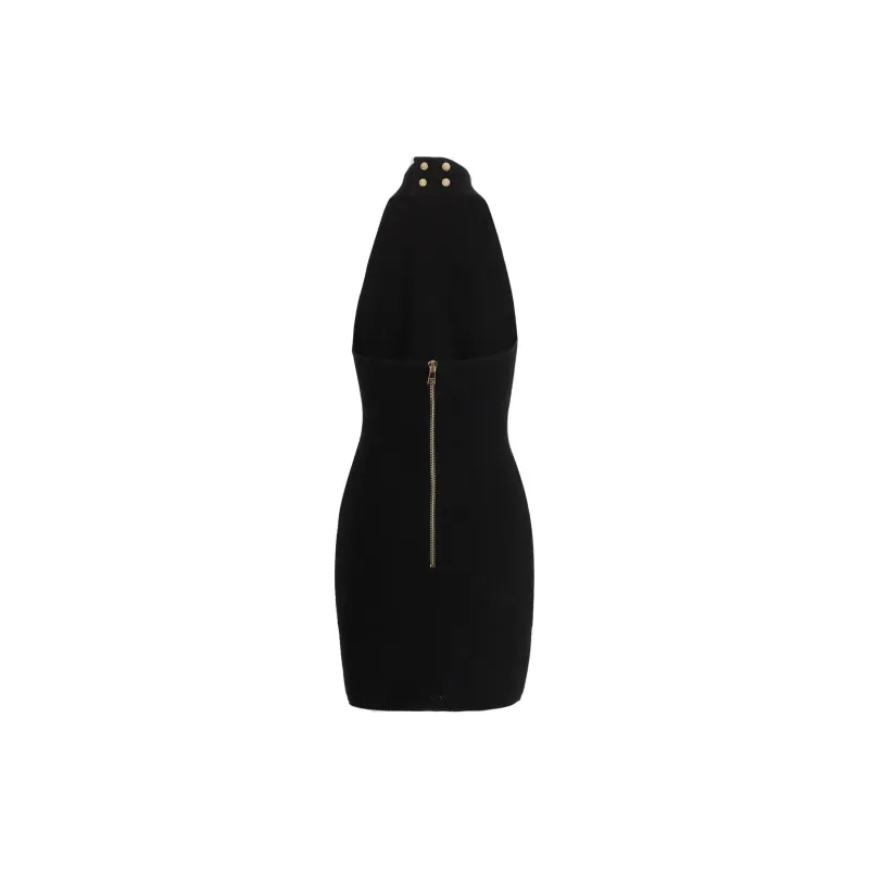 BALMAIN Off Shoulder Button Detailed Mini Dress-1