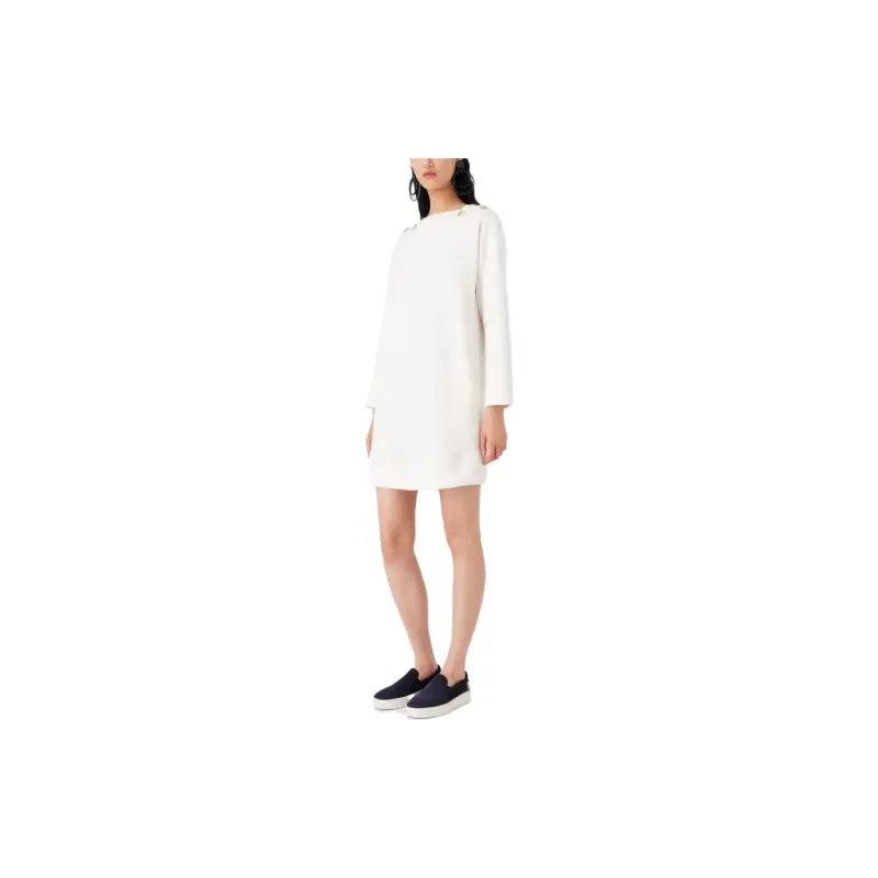 EMPORIO ARMANI Long Sleeved Dresses Women's White-1