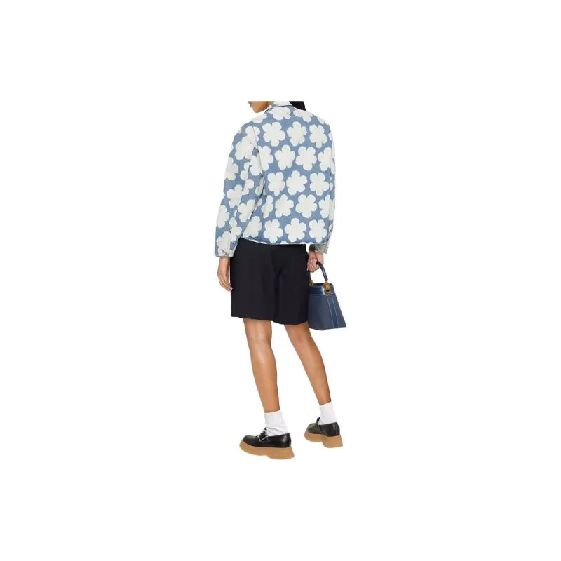 KENZO Hana Dots print Denim Polo Shirt-3