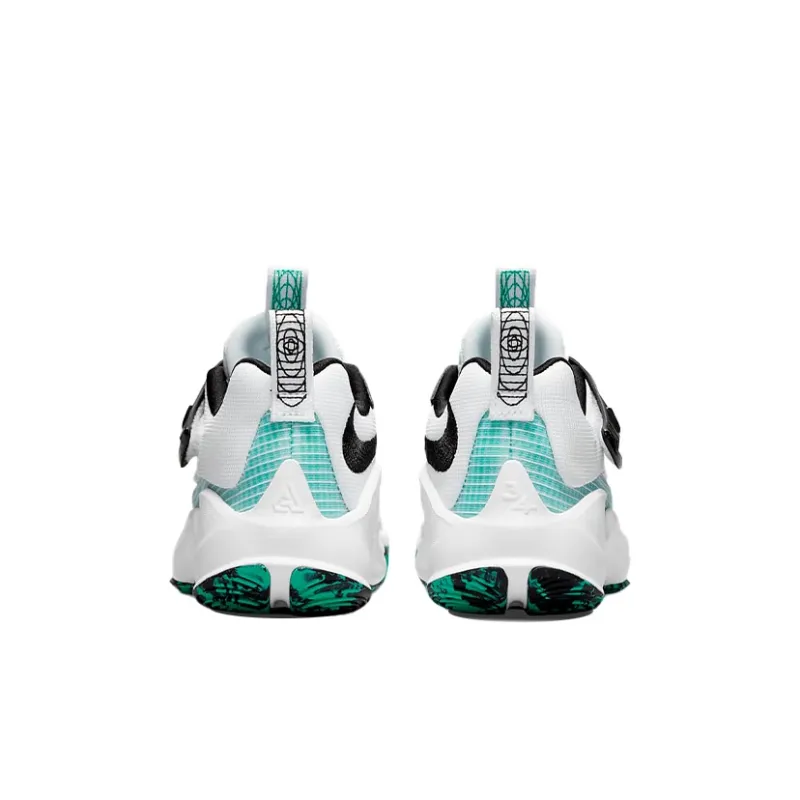 Nike Freak 3 Letter Bro Low Top Performance Basketball Shoes White Emerald Green Children Aged 3 7 Years Old-4