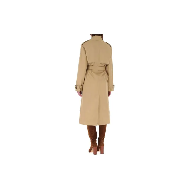 SAINT LAURENT Trench Coats Women's Beige-4