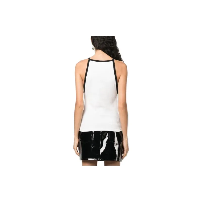 COURREGES Light Ribs Contrast Tank Top 'Ocean Blue/Black'-2