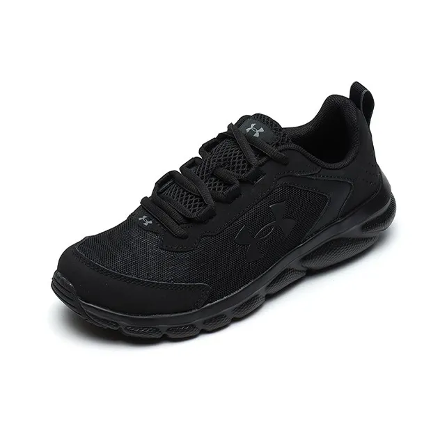 Under Armour Anti-Slip And Wear-Resistant Breathable Low-Top Kids' Running Shoes Black Warrior Teenagers-2