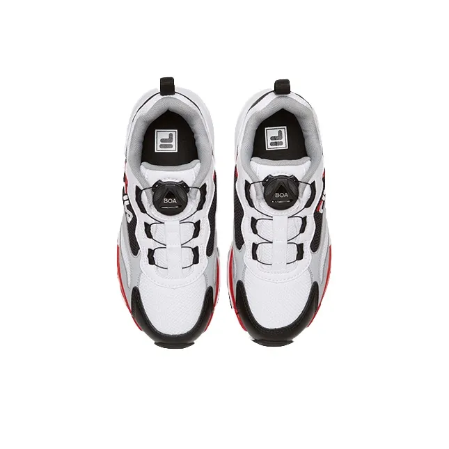 FILA KIDS Tracer Slip Resistant Cushioning Wear Resistant Kids Lifestyle Shoes White Red Black Teenagers-3