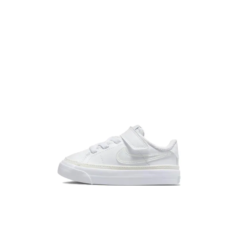 Nike Court Legacy TD Slip Resistant Shock Absorbers Low Top Skateboard Shoes White Infant And Toddler-0