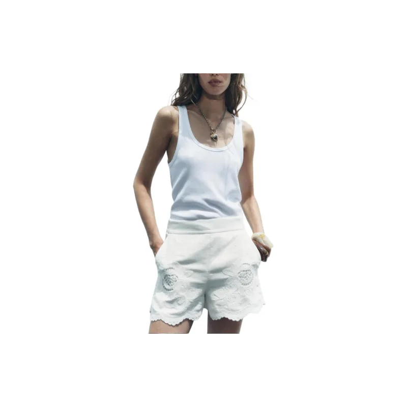 ZARA Casual Shorts Women's White-2
