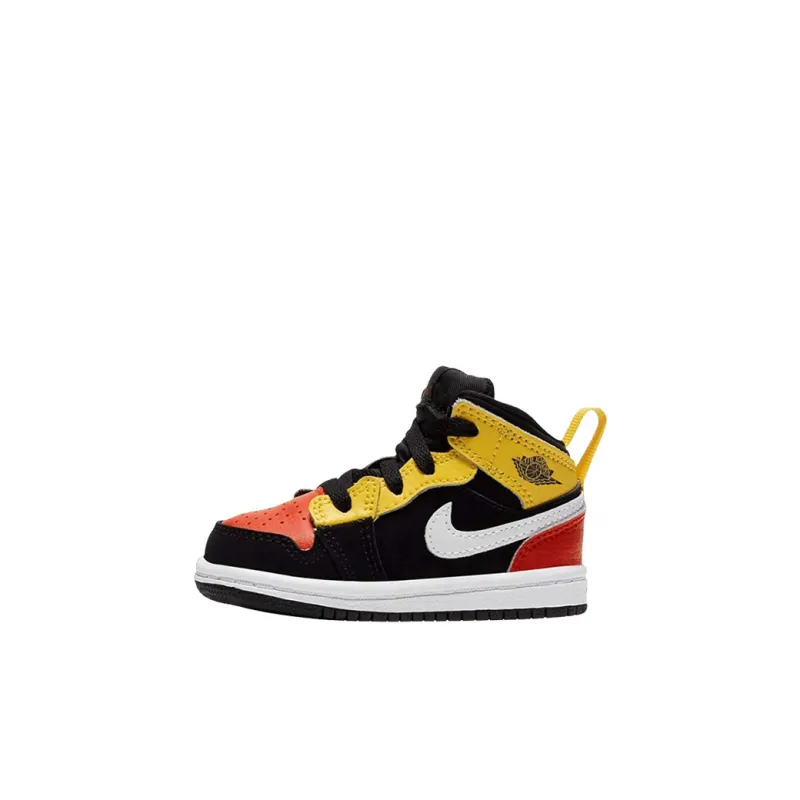 Jordan Air Jordan 1 Mid SE 'Amarillo Team Orange' High Top Toddler Shoes Black Red Yellow Infant And Toddler-0