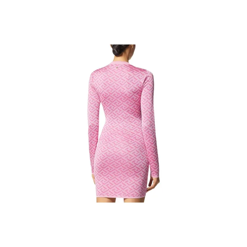 VERSACE SS23 Long Sleeved Dress Women's Pink-3