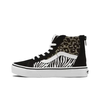Vans SK8 Zip Casual High Top Kids' Skateboarding Shoes Black Leopard Print Teenagers