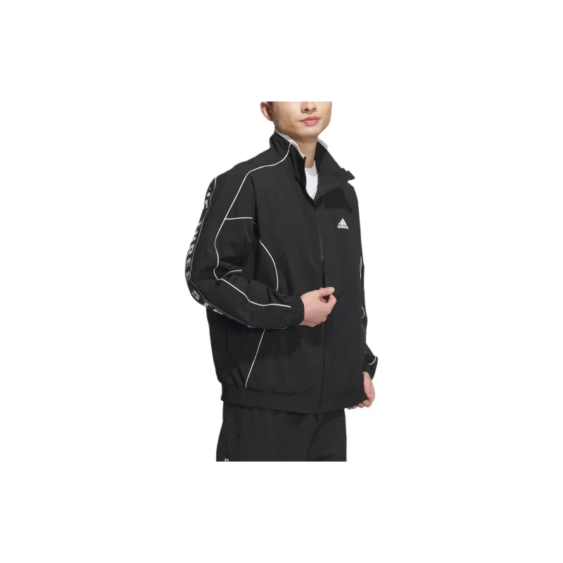 Adidas WORDING FW24 BRUSHED TRICOT LINED Jackets Coats Unisex Black-3