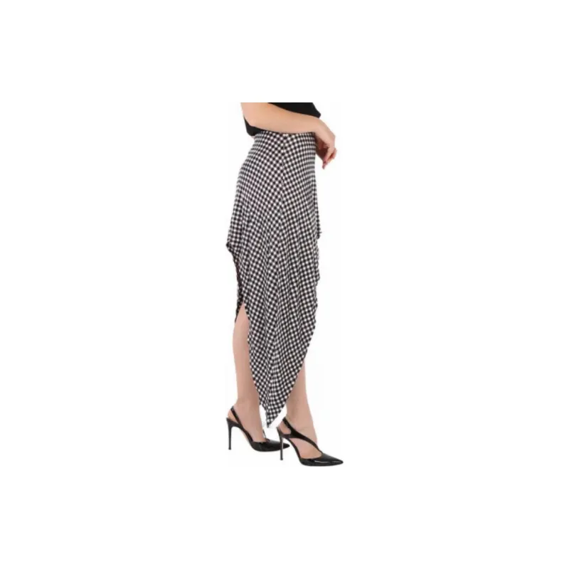 Burberry Check Asymmetric Skirt 'Black Ip Pattern'-3