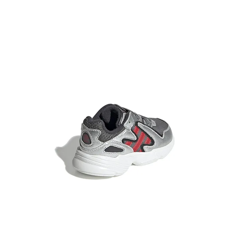 Adidas Originals Yung-96 Chasm EL I Slip-Resistant Low-Top Toddler Shoes Gray Red Infant And Toddler-1