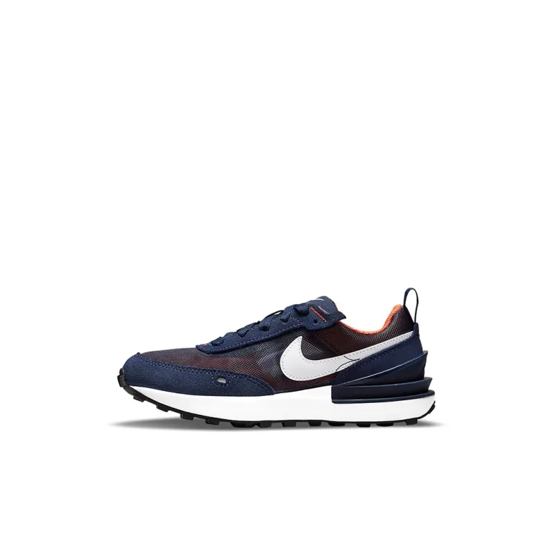 Nike Waffle One Low Top Sports Casual Shoes Blue Orange Children Aged 3 7 Years Old-0