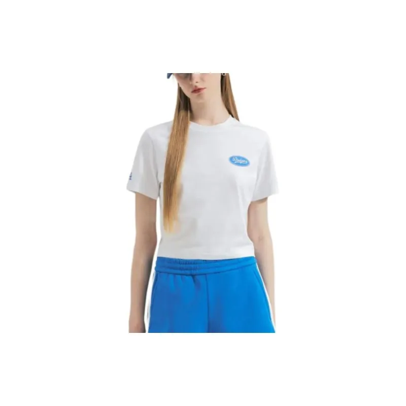 MLB Monogram Collection Los Angeles Dodgers T Shirts Women's White-4