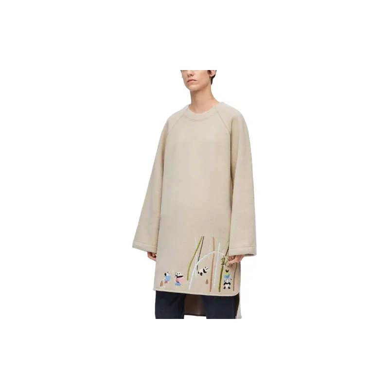 LOEWE Long Sleeved Dress Women's Light Gray-3