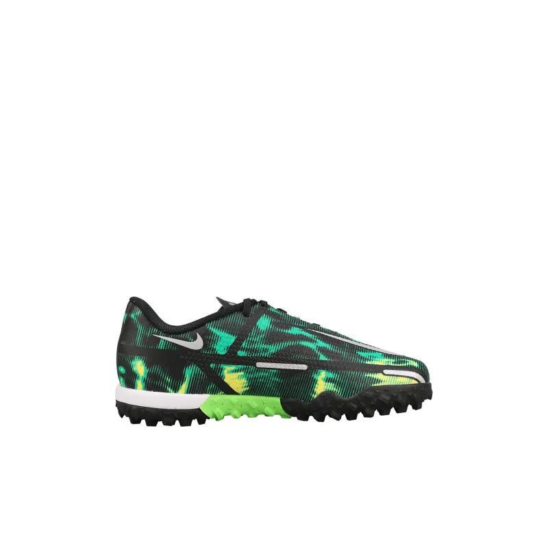Nike Phantom GT 2 Academy TF Low Top Kids' Soccer Shoes Black Grass Green Kids'-1