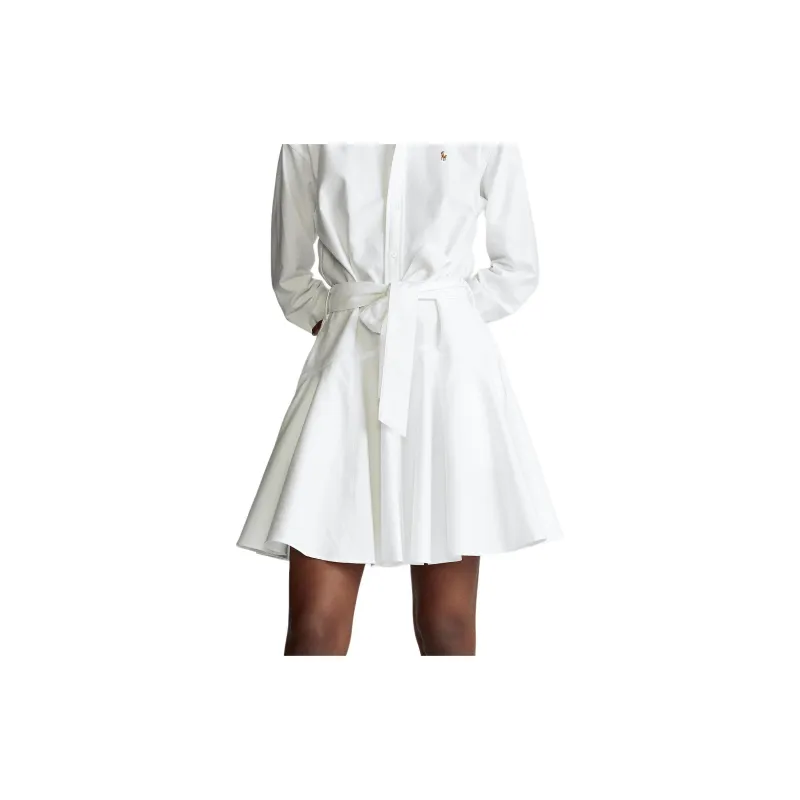 Polo Ralph Lauren SS23 Long Sleeved Dress Women's White-3