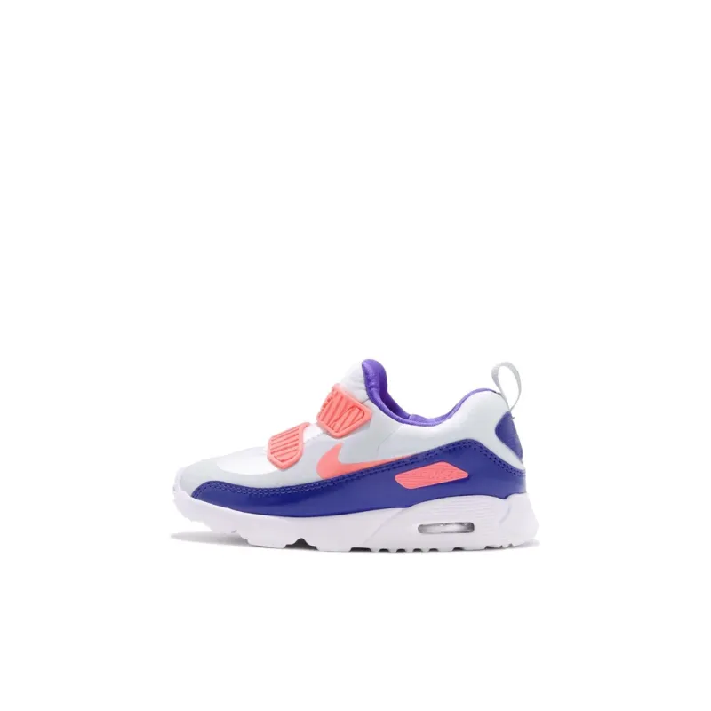 Nike Air Max 90 Slip Resistant Shock Absorbers Low Top Toddler Shoes White Blue Pink Infant And Toddler-0