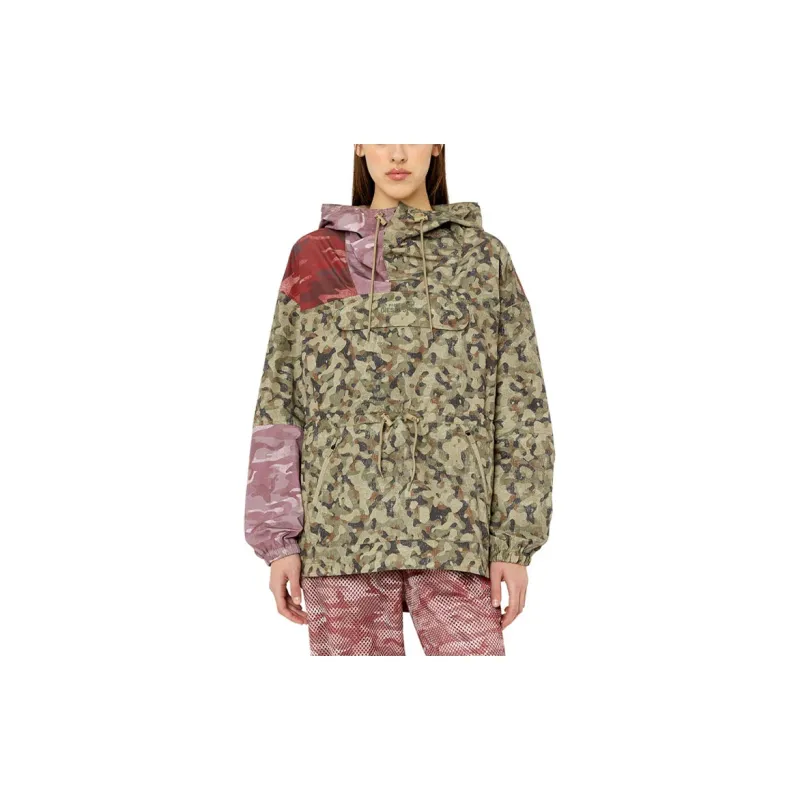 DIESEL Jackets Women's Red Green-2