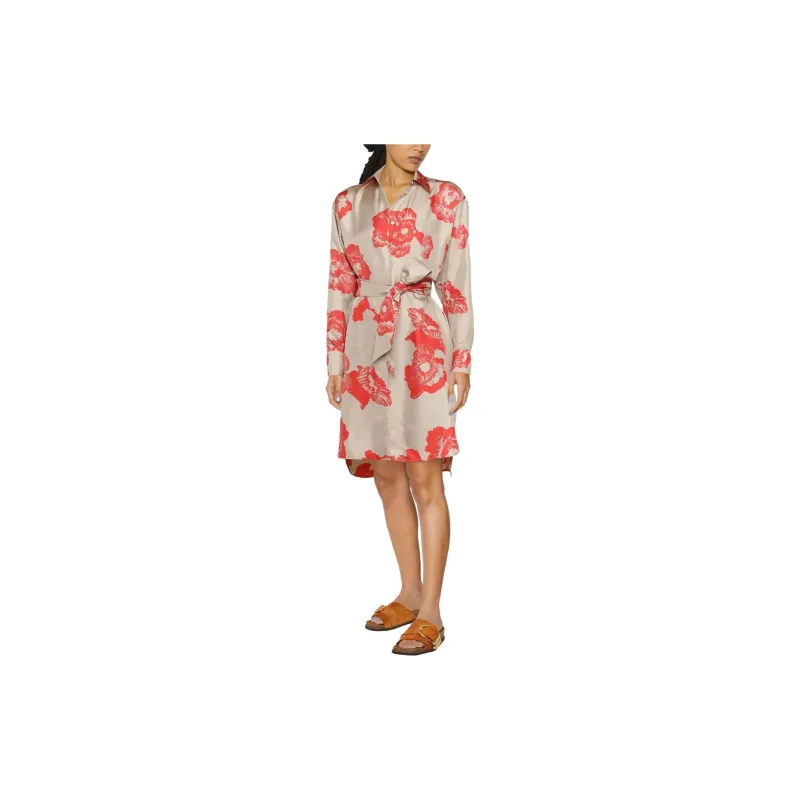 Ferragamo Long-Sleeved Dresses Women's Red-1