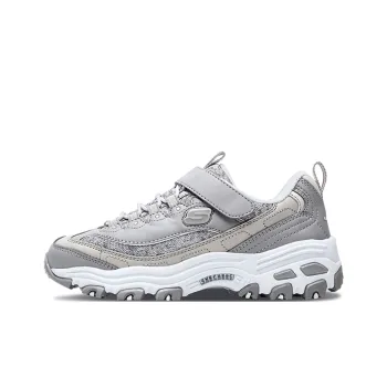 Skechers D'LITES Series Abrasion Resistant Slip Resistant Shock Absorbers Kids Lifestyle Shoes Gray Teenagers
