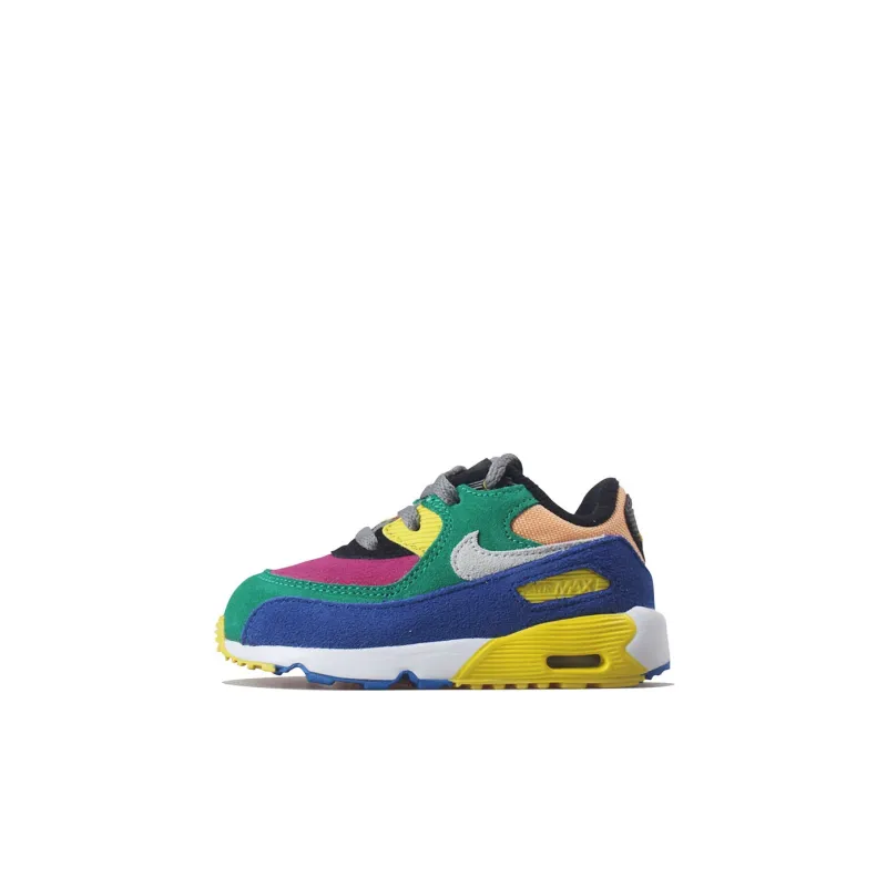Nike Air Max 90 QS Viotech 2.0 Anti Slip Wear Resistant Low Top Running Shoes Blue Green Infant And Toddler-0