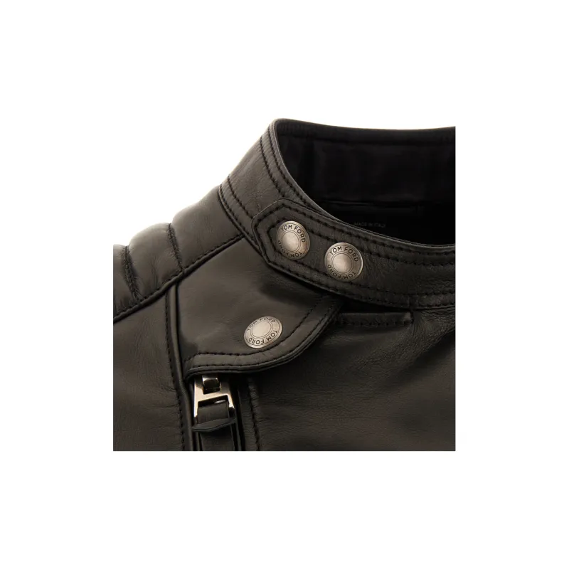 TOM FORD Leather Jackets Men Black-4