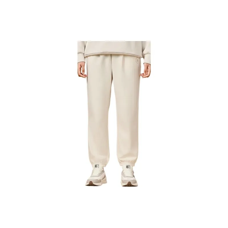 QIAODAN Knitted Sports Pants Women's Cream White-2